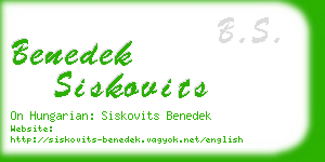 benedek siskovits business card